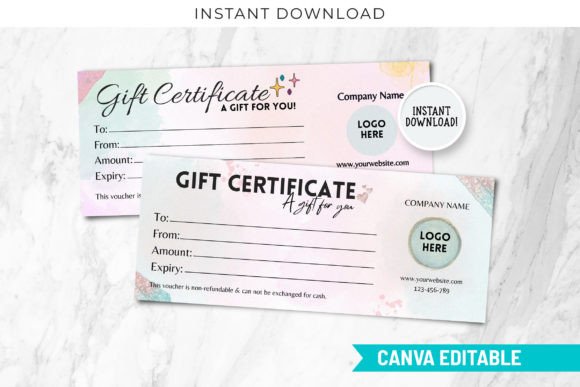 Editable Printable Pink Gift Certificate