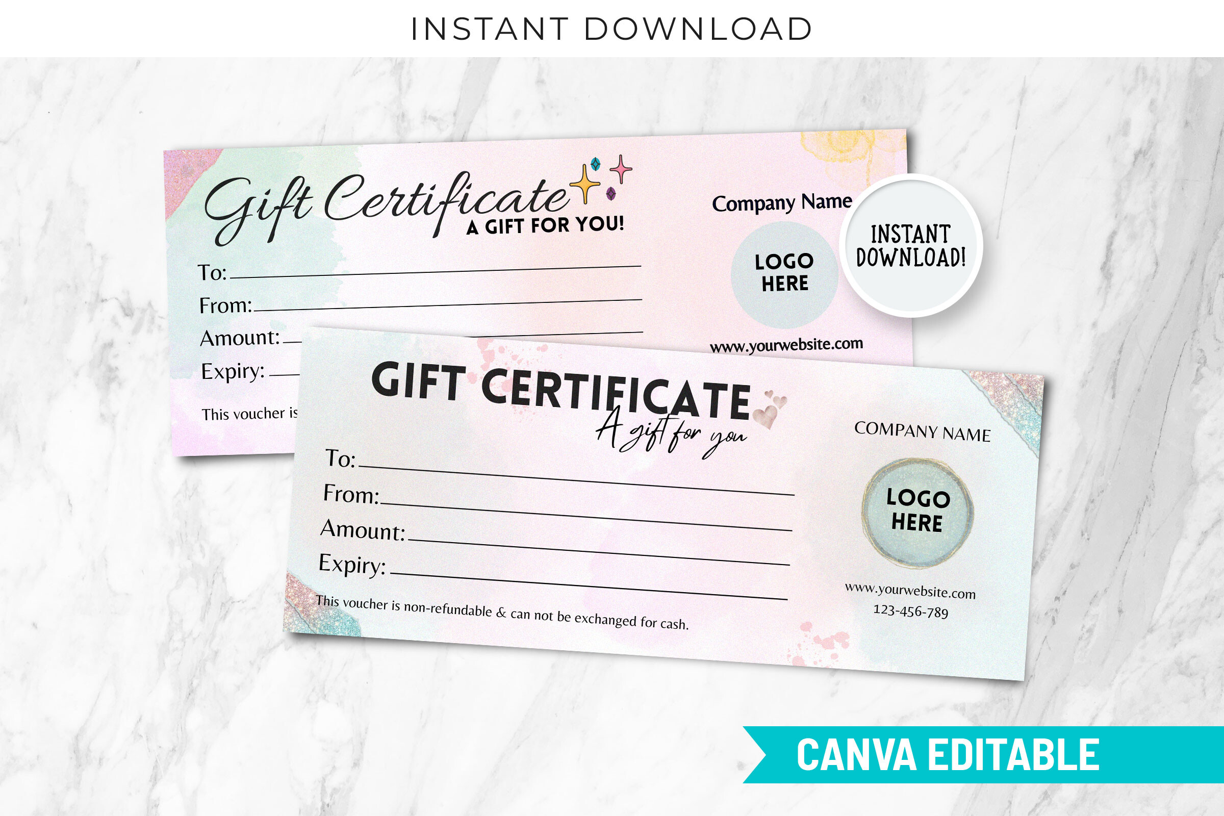 Editable Printable Pink Gift Certificate
