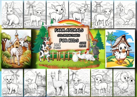 Farm Animals Coloring Book for Kids