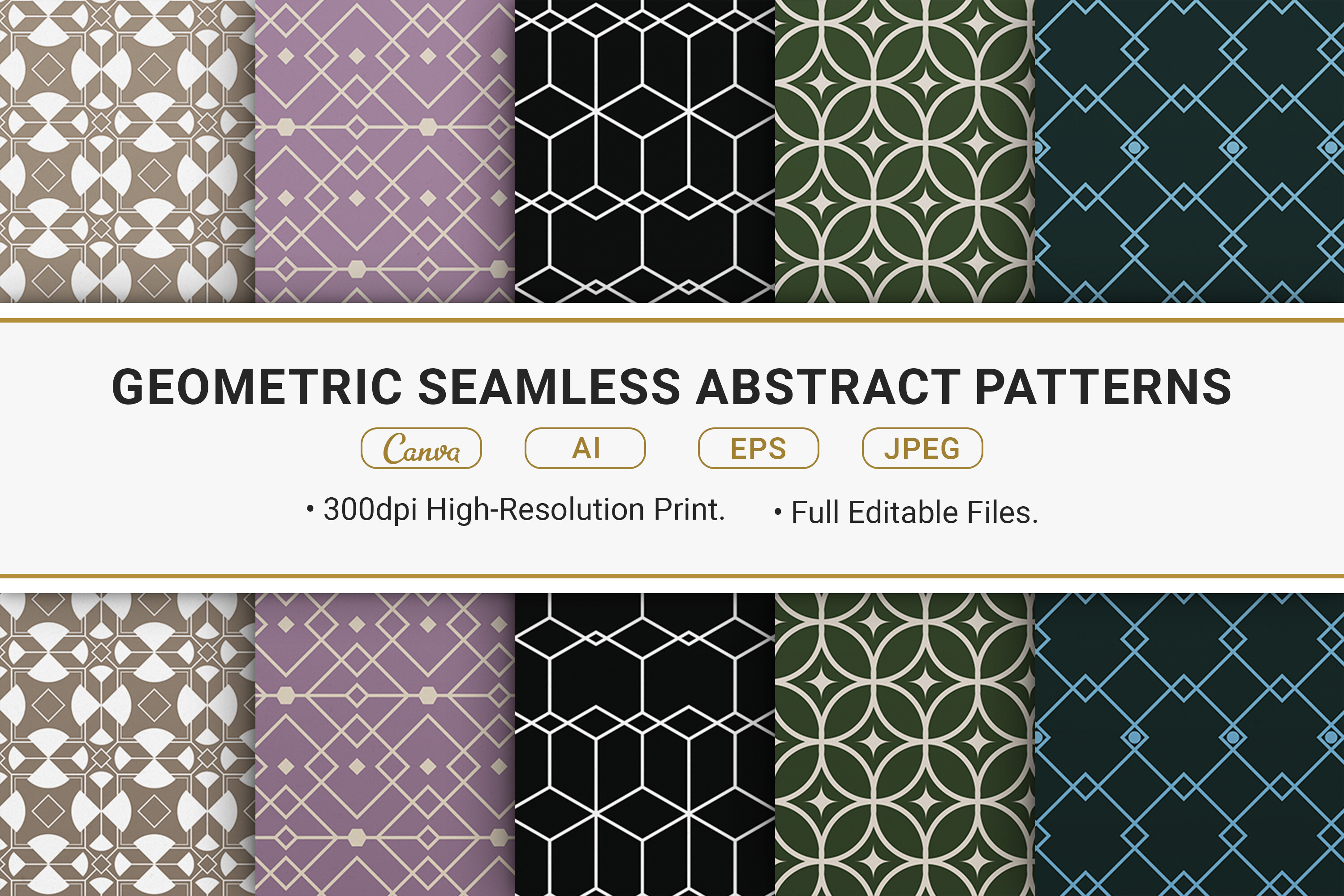 Geometric Seamless Abstract Patterns Graphic by JUNDI · Creative Fabrica