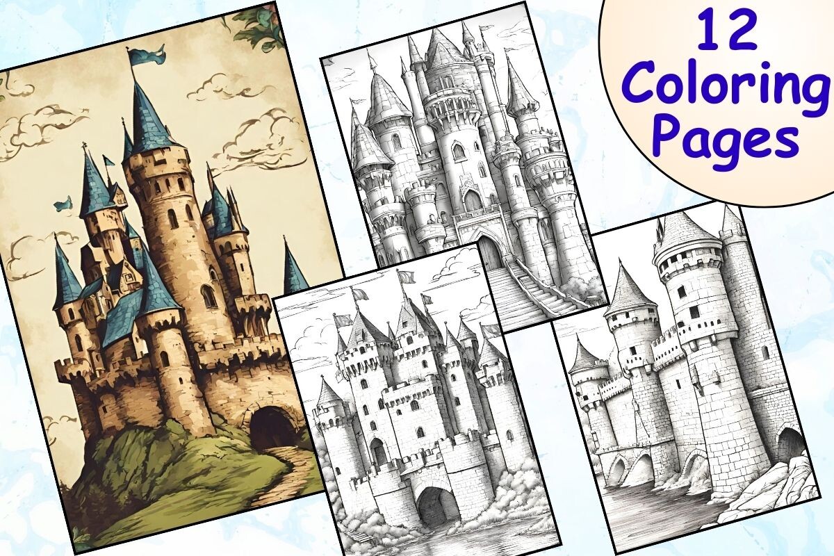 Immersive Medieval Castle Coloring Pages