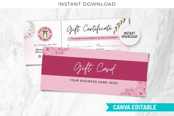 Minimal Gift Certificate Canva Editable