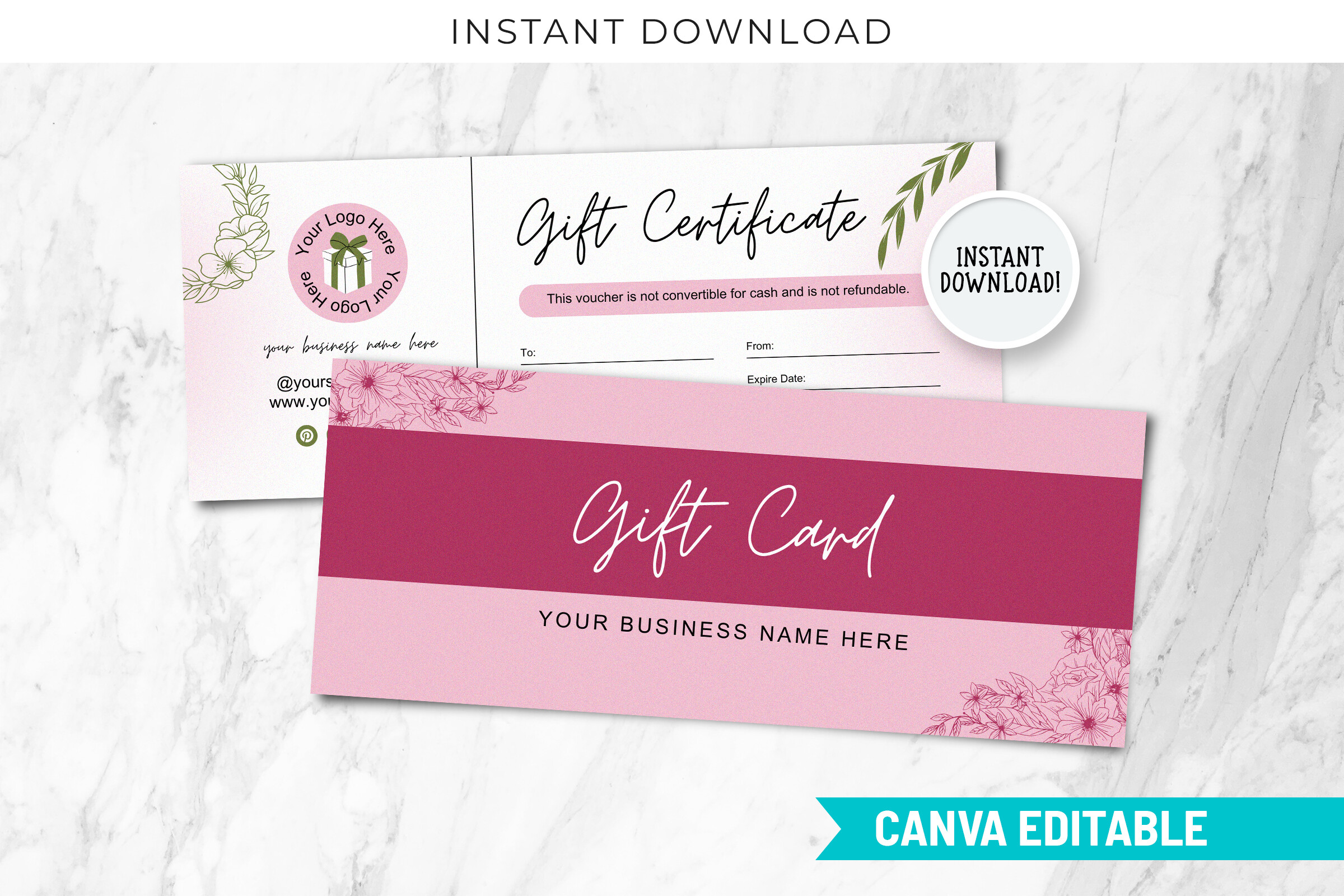 Minimal Gift Certificate Canva Editable