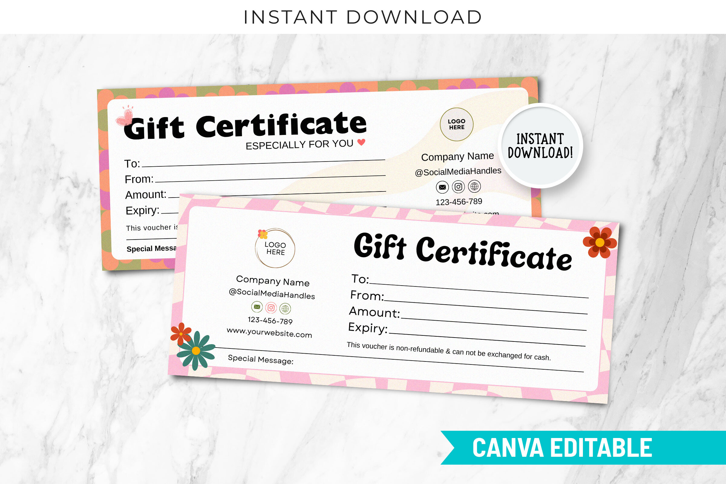 Retro Gift Certificate Template