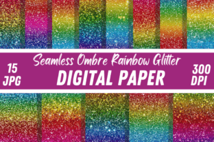 Ombre Rainbow Glitter Texture Background Graphic by Creative River ...