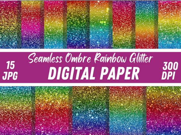 Ombre Rainbow Glitter Texture Background Graphic by Creative River ...