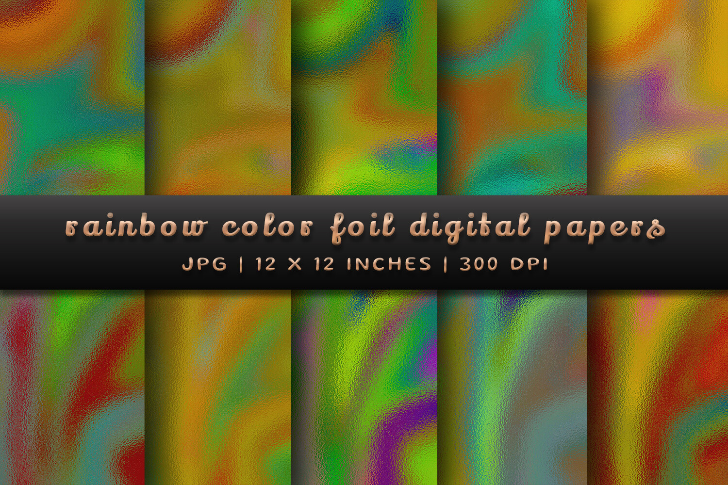 Rainbow Color Foil Digital Papers Graphic by Pugazh Logan · Creative ...