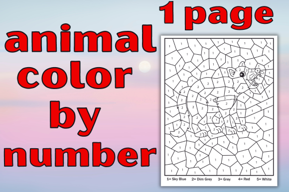 Animals Color by Number Coloring Page