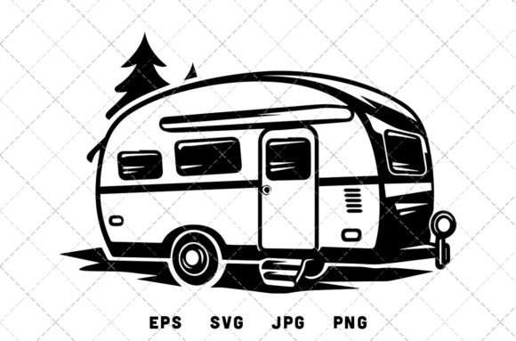 Retro Camper Vector Graphics