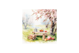 Spring Picnic Background Graphic by pcudesigns · Creative Fabrica