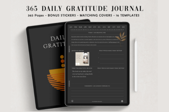 365-Daily Digital-Gratitude Journal Dark