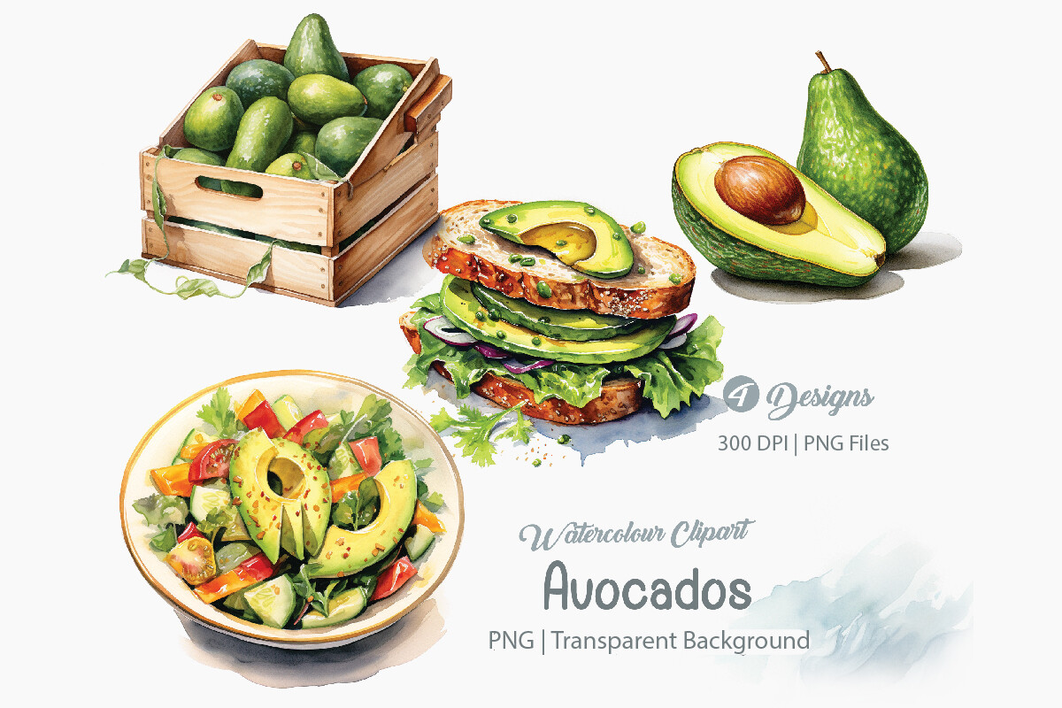 Avocados Clipart, PNG Bundle Graphic by Creationx Space · Creative Fabrica