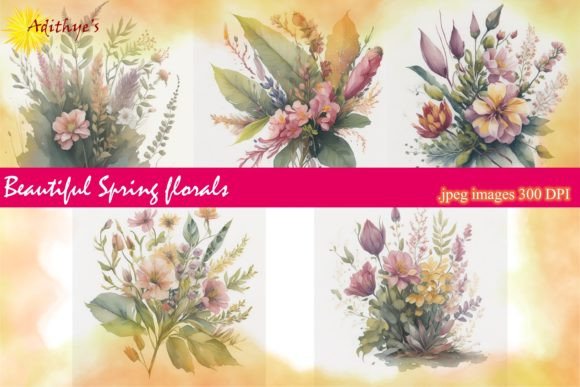 Beautiful Spring Florals Graphic Illustrations By Adithye's