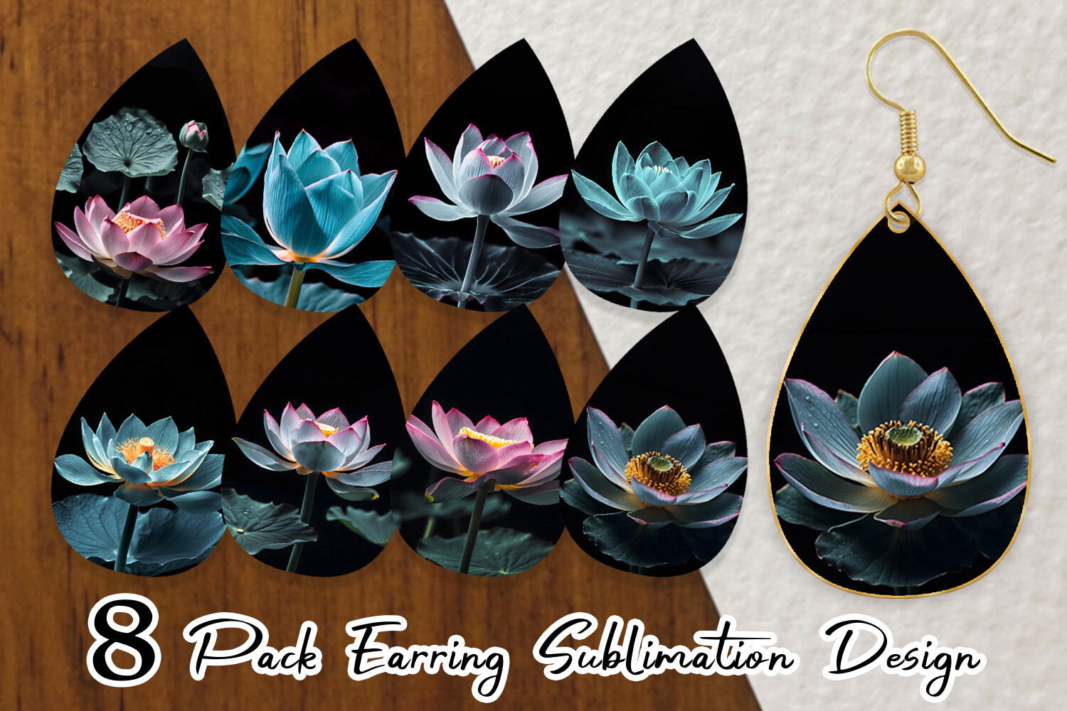 Earring Dark Lotus Flower Graphic by Artnoy · Creative Fabrica