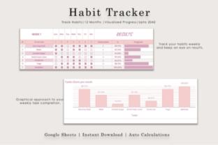Habit Tracker Spreadsheet, Google Sheets Graphic by ThePlannersDelight ...