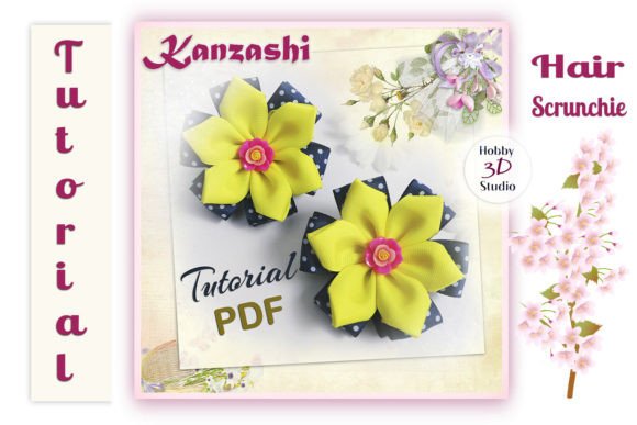 Kanzashi Flower Hair Scrunchie Tutorial