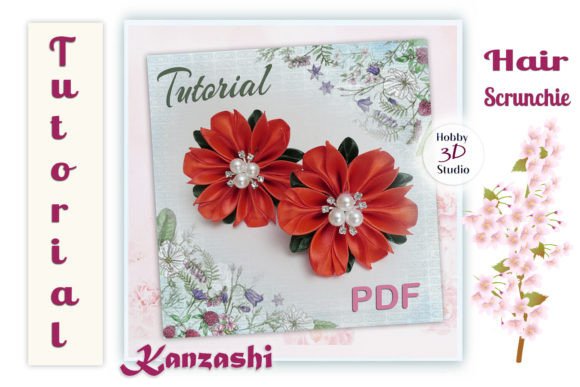 Kanzashi Flower Hair Scrunchie Tutorial