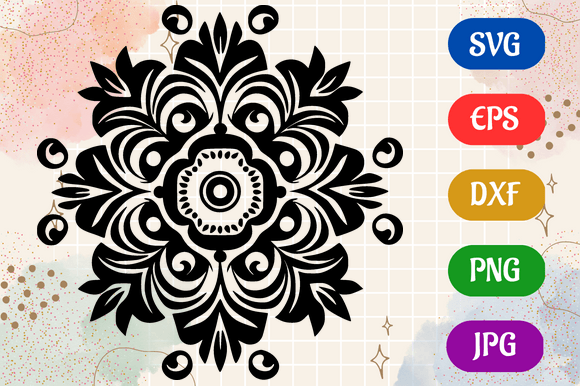 Mandala - Black Icon Vector T-Shirt Mug Grafik KI Illustrationen Von Creative Oasis