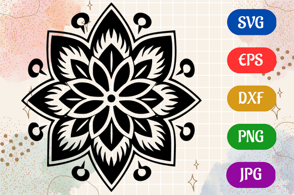 Mandala - Minimalist Logo Vector SVG EPS Gráfico Ilustraciones IA Por Creative Oasis