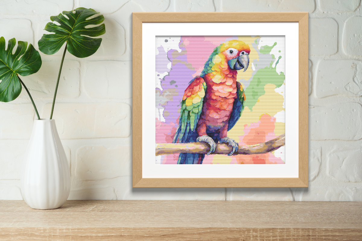 Rainbow Parrot Cross Stitch