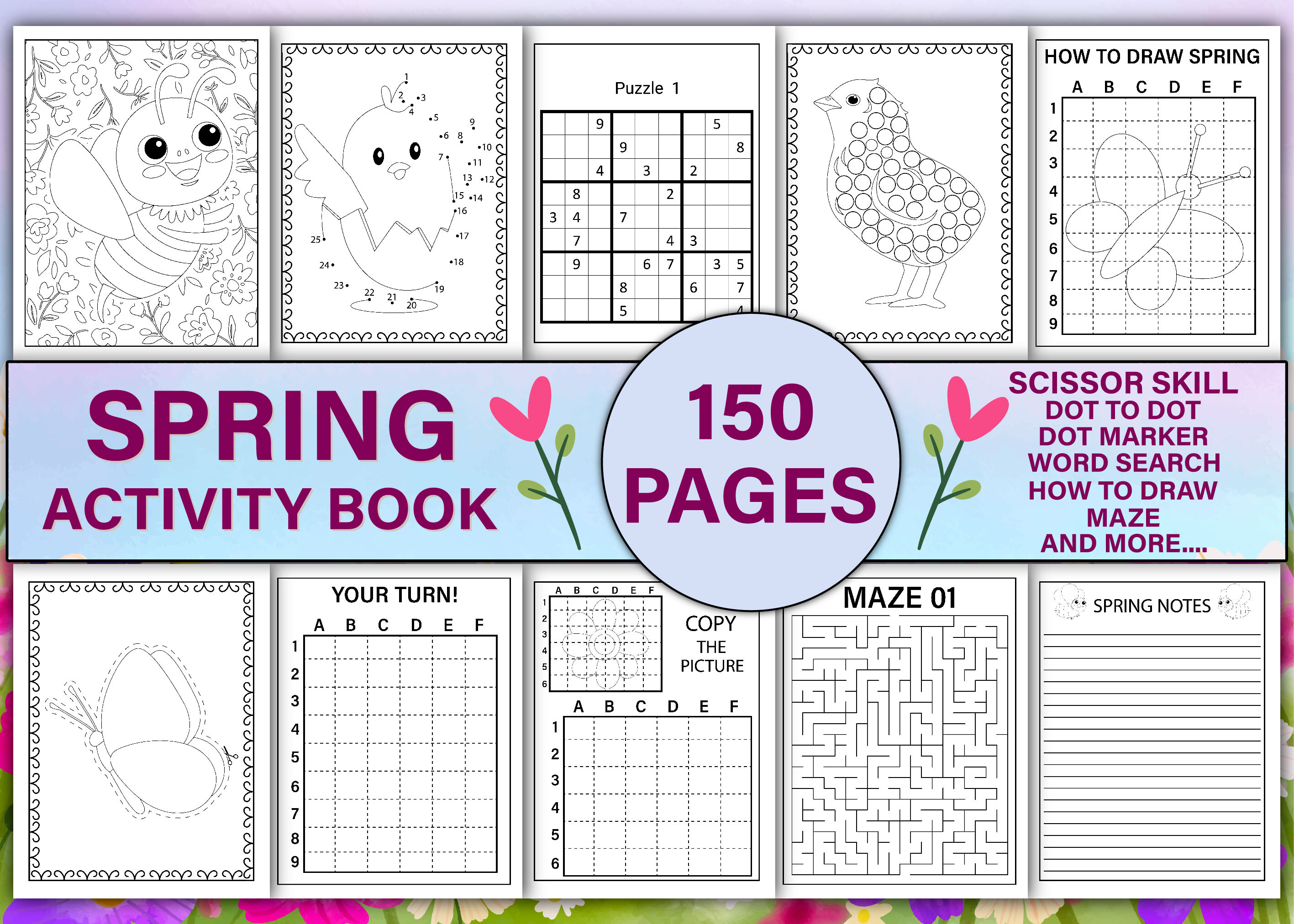 Spring Activity Book for Kids Vol-1 Graphic by Asma Store · Creative ...