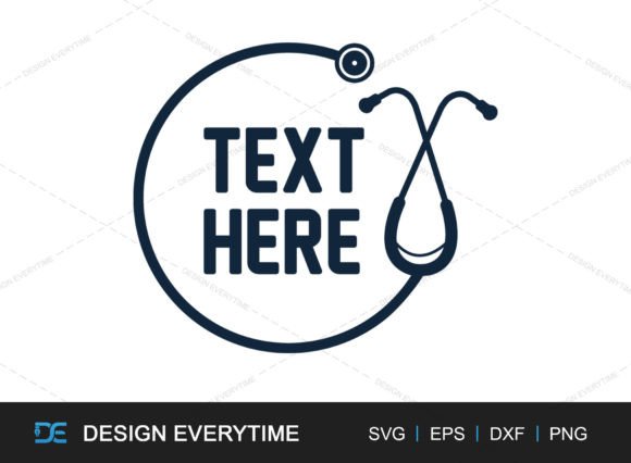 Stethoscope Medical Logo SVG Design