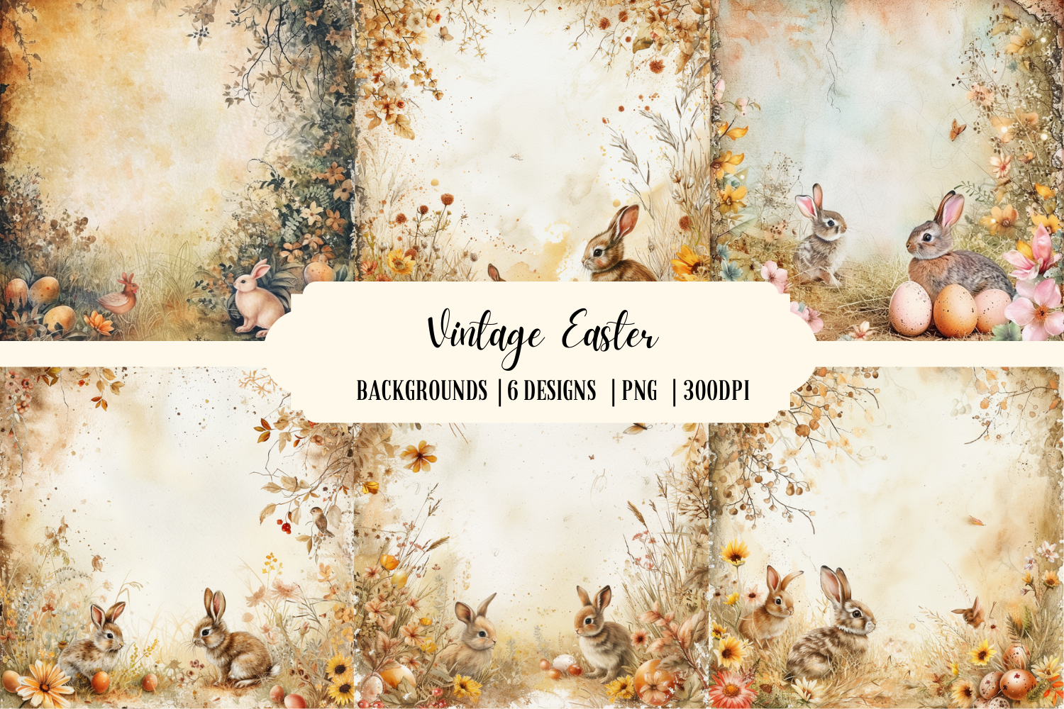 Vintage Easter Backgrounds Graphic by Babydell Art · Creative Fabrica