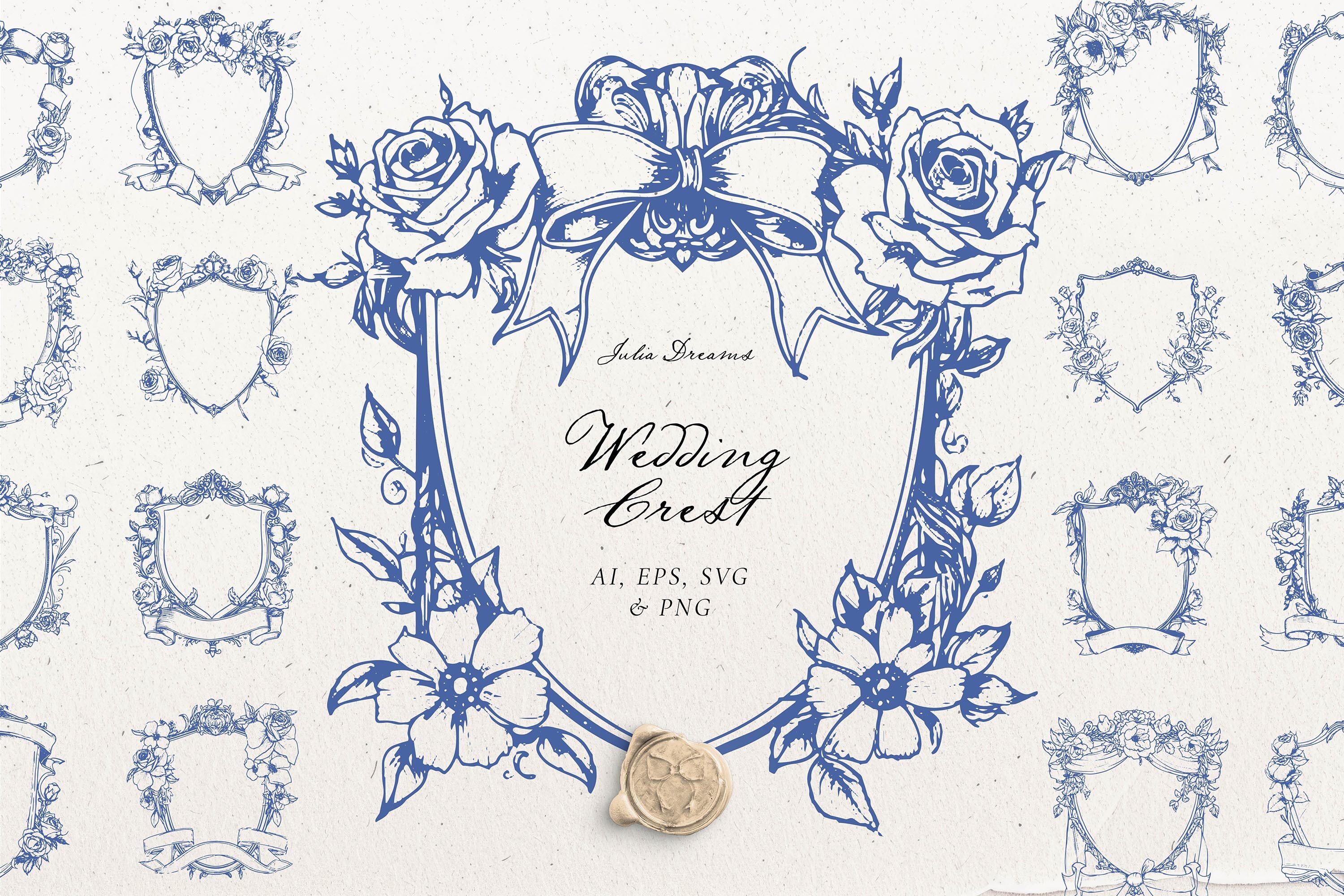 Wedding Crest SVG PNG Clipart