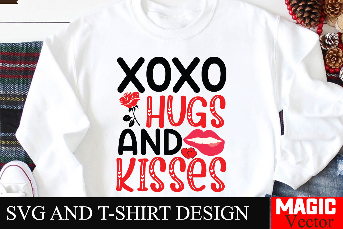 XOXO HUGS and KISSES SVG,Valentine Graphic by Magic Vector · Creative ...