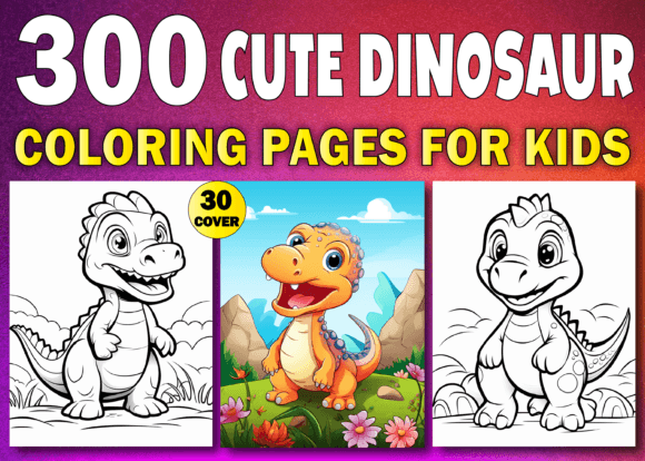 300 Cute Dinosaur Coloring Pages Kids