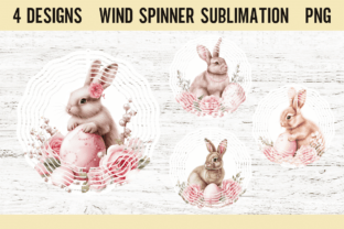 Beautiful Rabbit Wind Spinner Design Graphic by Babydell Art · Creative ...
