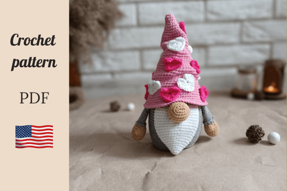 Crochet Pattern Valentine Gnome