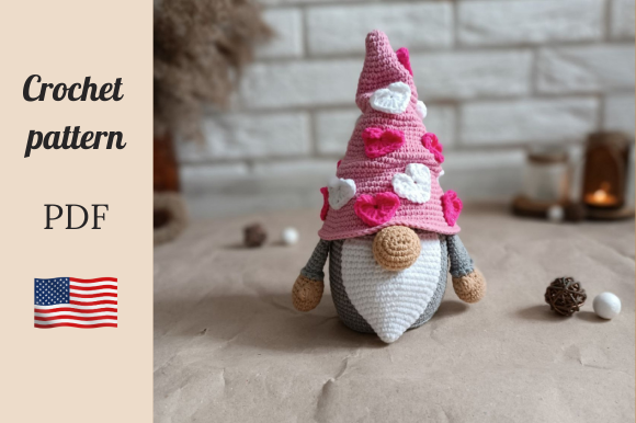 Crochet Pattern Valentine Gnome