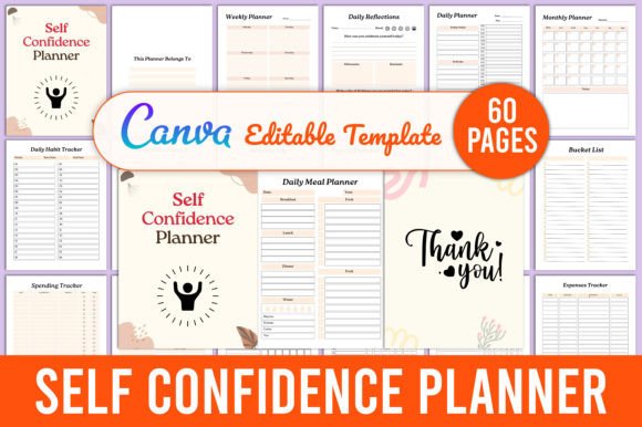 Editable Self Confidence Planner Canva Graphic by KDPMart · Creative ...