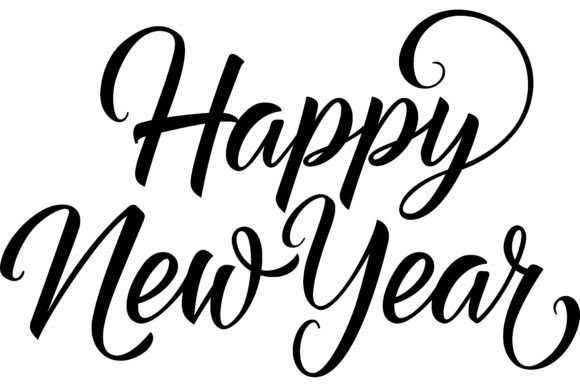 Happy New Year Lettering in Circle. New Graphic Illustrations By pch.vector