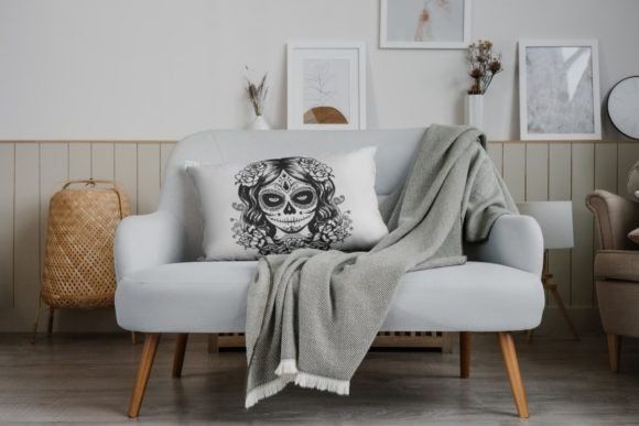 La Catrina Sugar Skull Font PNG with transparent background - Preview 4