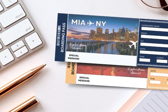 New York Surprise Travel Ticket Canva