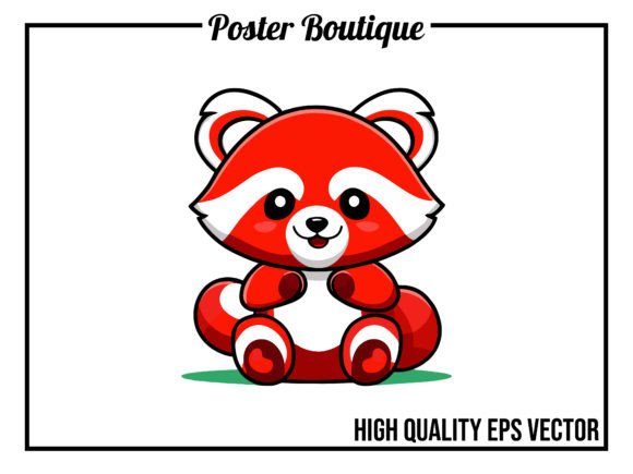 Red Panda Graphic Vector EPS Grafika Ilustracje do Druku Przez Poster Boutique