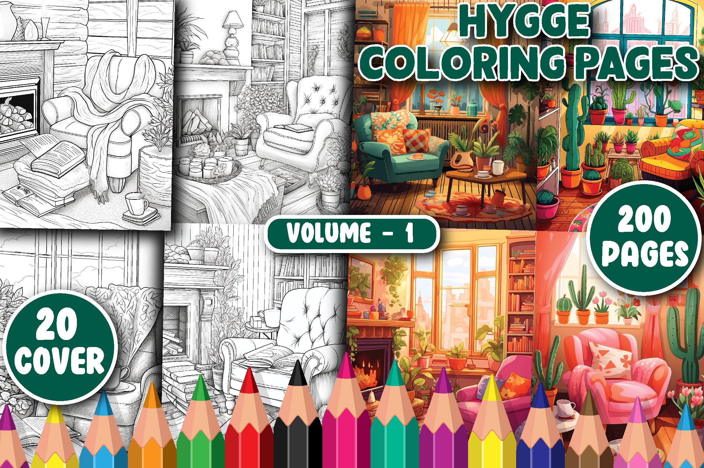 200 Hygge Coloring Pages for Adult V - 2