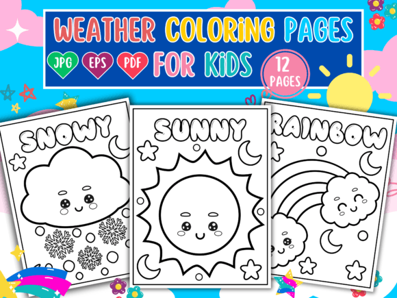 Cute Weather Coloring Pages for Kids