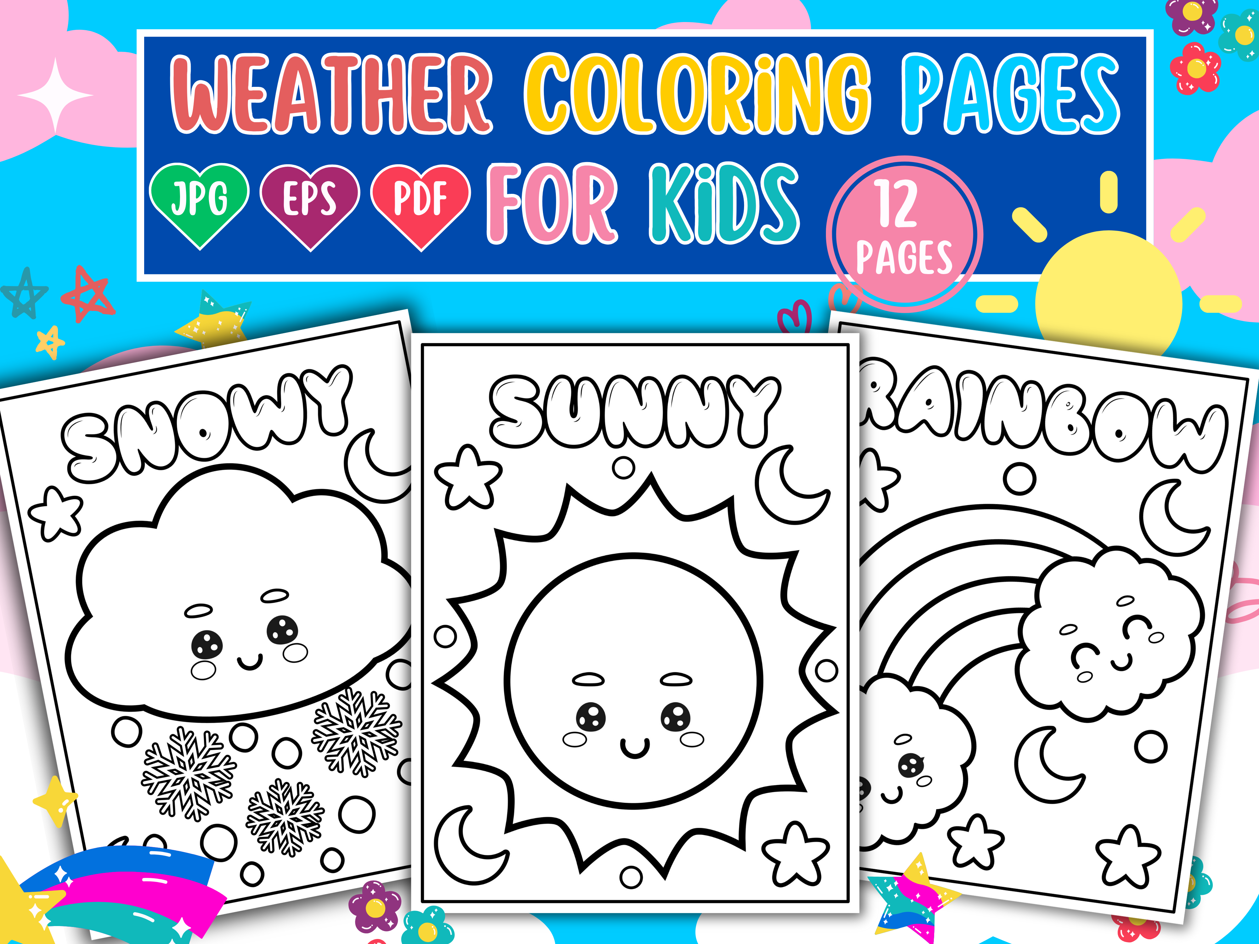 Cute Weather Coloring Pages for Kids