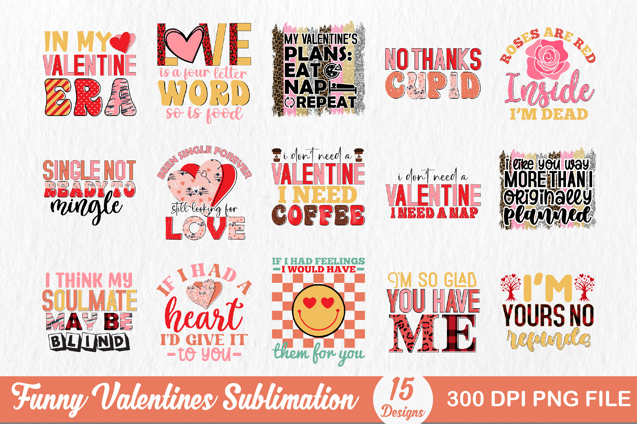 Funny Valentine's Day Sublimation Bundle Graphic by Heritageartist ...
