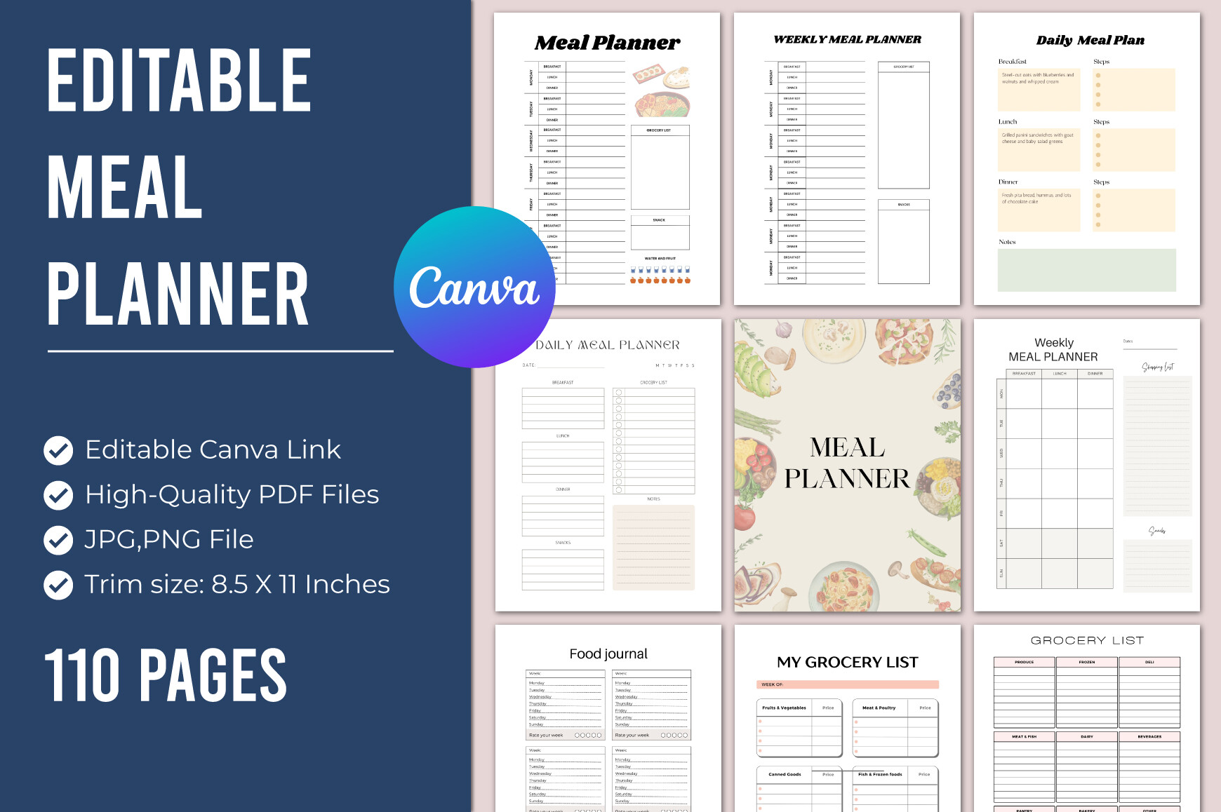 Meal Planner Canva Interior