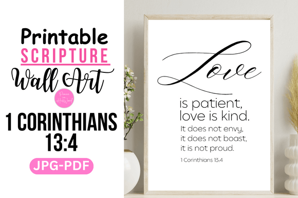 Scripture Wall Art, Love is Patient