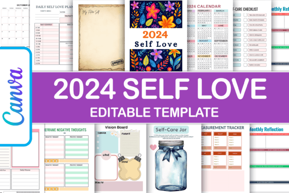 Self Love Planner Canva Template