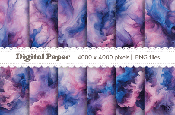 Smoky Purple & Blue Abstract Background Graphic Backgrounds By Heyv Studio