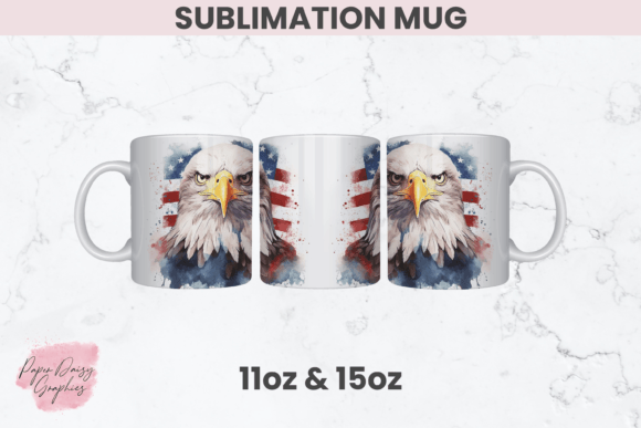 Usa Eagle Patriotic Sublimation Mug 2 Graphics