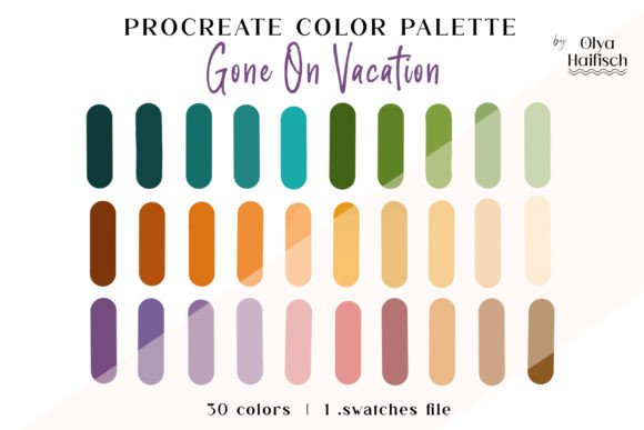 Vibrant Procreate Color Swatches Palette