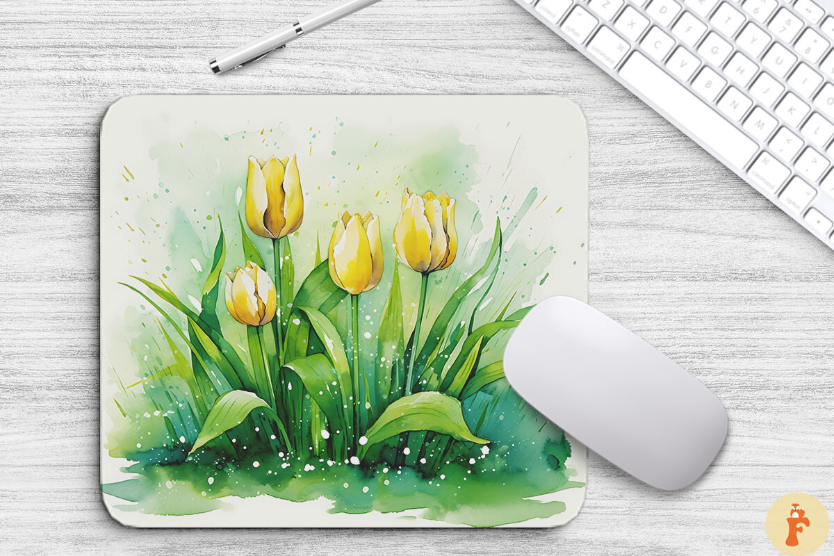 Watercolor Tulip Flowers Background Graphic by Foxmia · Creative Fabrica
