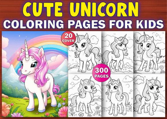 300 Cute Unicorn Coloring Pages for Kids